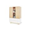 Kledingkast 'Boks' groot • Classy mat: MDF, wit gelakt en decor, esdoorn • B 126 cm, D 57 cm, H 190 cm • 3 deuren, 2 lades met 2 vakken, 4 open vakken • Zelf-Soft-Close en Soft-Close • Hoogwaardige knoppen van geborsteld roestvrij staal • Trendy onderstel van esdoorn multiplex • 6 in hoogte verstelbare planken, 1 kledingroede Breedte: 57cm Hoogte: 190cm Lengte: 126cm Gewicht: 137g Materialen: Hout, Staal, Mdf merk: Pinolino Kinderträume