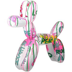 Figuur honden pallone wit H. 40 cm, ve 1