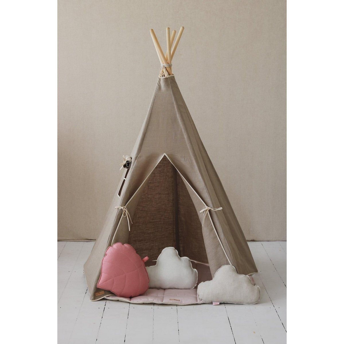 Tipi en mat set van natuurlijk linnen - Afbeelding 10