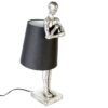 Lamp "Man", poly, antiek zilver / zwart Poly lamp "Man". zilverkleurig. Antiek afgewerkt op basis van zwarte kap, bevestiging met magneet E14 fitting. 230V - werking alleen met LED-lampen  CASA & VIVENTES kleuren: Zwart, Zilver Materialen: Massief zilver merk: GILDE HANDWERK Gemaakt in: CN