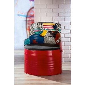 Alternative view of Metal Barrel Street Art rood
