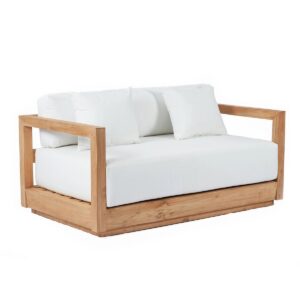 De Umalas tweezitsbank - buiten Leun achterover en ontspan in onze Umalas tweezitter, geschikt voor zowel binnen als buiten. Het frame is gemaakt van gerecycled teakhout en is stevig en milieuvriendelijk. De kussens zijn gemaakt van lokaal sunbrella en zijn perfect voor je buitenruimte. Dit strakke ontwerp zal prachtig staan ​​naast uw zwembad of op uw veranda! Casa & Viventes Breedte: 85cm Hoogte: 60cm Lengte: 142cm Gewicht: 43000.00g merk: Bazar Bizar Living Gemaakt in: ID