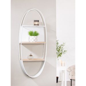 Plank ovaal Living H.102 cm - Woonplank van glas en metaal in ovale vorm - Wit met heldere en natuurlijk gekleurde accenten - Afmetingen: 14 x 40 x 102 cm, met glazen inzetstuk - Met ophanging voor eenvoudige montage - Stijlvol ontwerp voor elk huis De Living plank is de perfecte aanvulling op je huis. Met zijn ovale vorm en de materialen glas en metaal in het wit met heldere en natuurkleurige accenten past hij harmonieus in elk interieur. Met afmetingen van 14 x 40 x 102 cm biedt hij voldoende ruimte voor je favoriete decoraties. Het glazen inzetstuk zorgt voor extra elegantie en de praktische ophanging maakt een eenvoudige installatie mogelijk. Met deze stijlvolle plank breng je niet alleen orde maar ook een moderne touche in huis. CASA & VIVENTES Plank ovaal Living H.102 cm Breedte: 40cm Hoogte: 102cm Lengte: 14cm Gewicht: 4160g kleuren: Wit, Wit Materialen: Glas, Metaal, Glas merk: GILDE HANDWERK