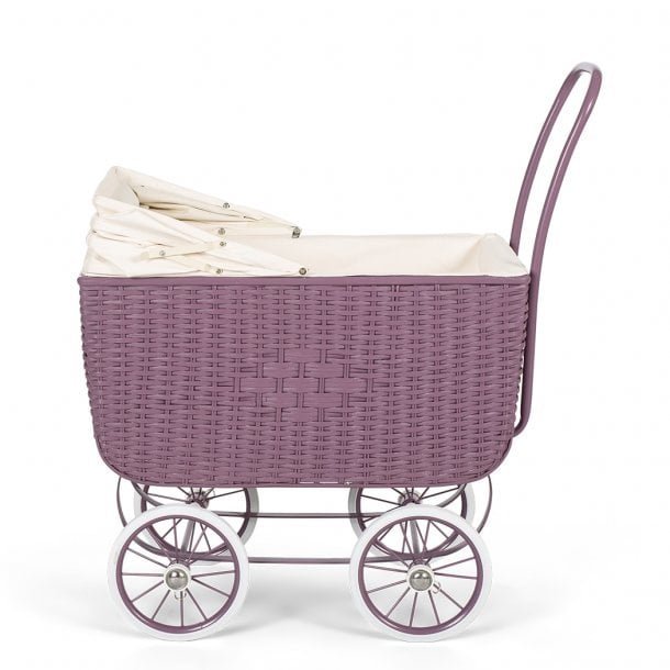 Poppenwagen Retro Rotan paars - Afbeelding 2