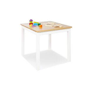 Kindertafel 'Fenna', wit/naturel • Volledig massief hout: grenen, wit en blank gelakt • L 57 cm, B 57 cm, H 51 cm • Aanbevolen voor kinderen vanaf 2 jaar Casa & Viventes Breedte: 56.5cm Hoogte: 50.5cm Lengte: 56.5cm Gewicht: 6g kleuren: Wit Materialen: Hout, Hout merk: Pinolino Kinderträume