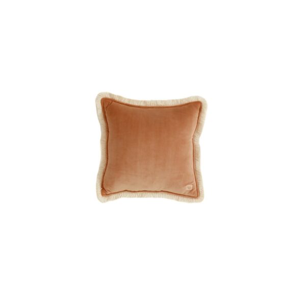 Zacht fluwelen kussen "Caramel" met franjes - Afbeelding 3